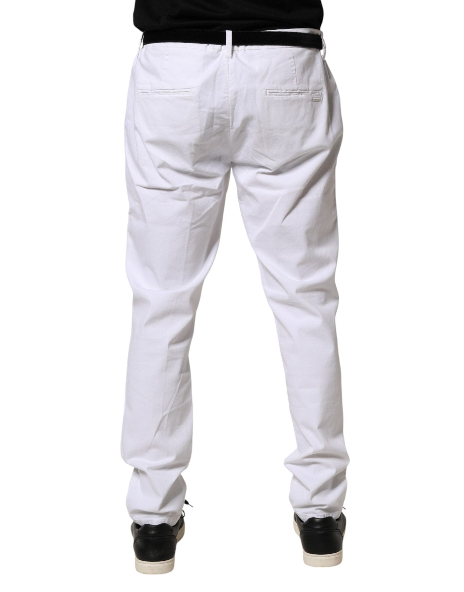 AGLINI White Skinny Fit Mid Waist Men Denim Trouser Jeans - RIMODA