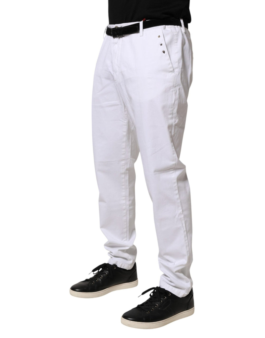 AGLINI White Skinny Fit Mid Waist Men Denim Trouser Jeans - RIMODA