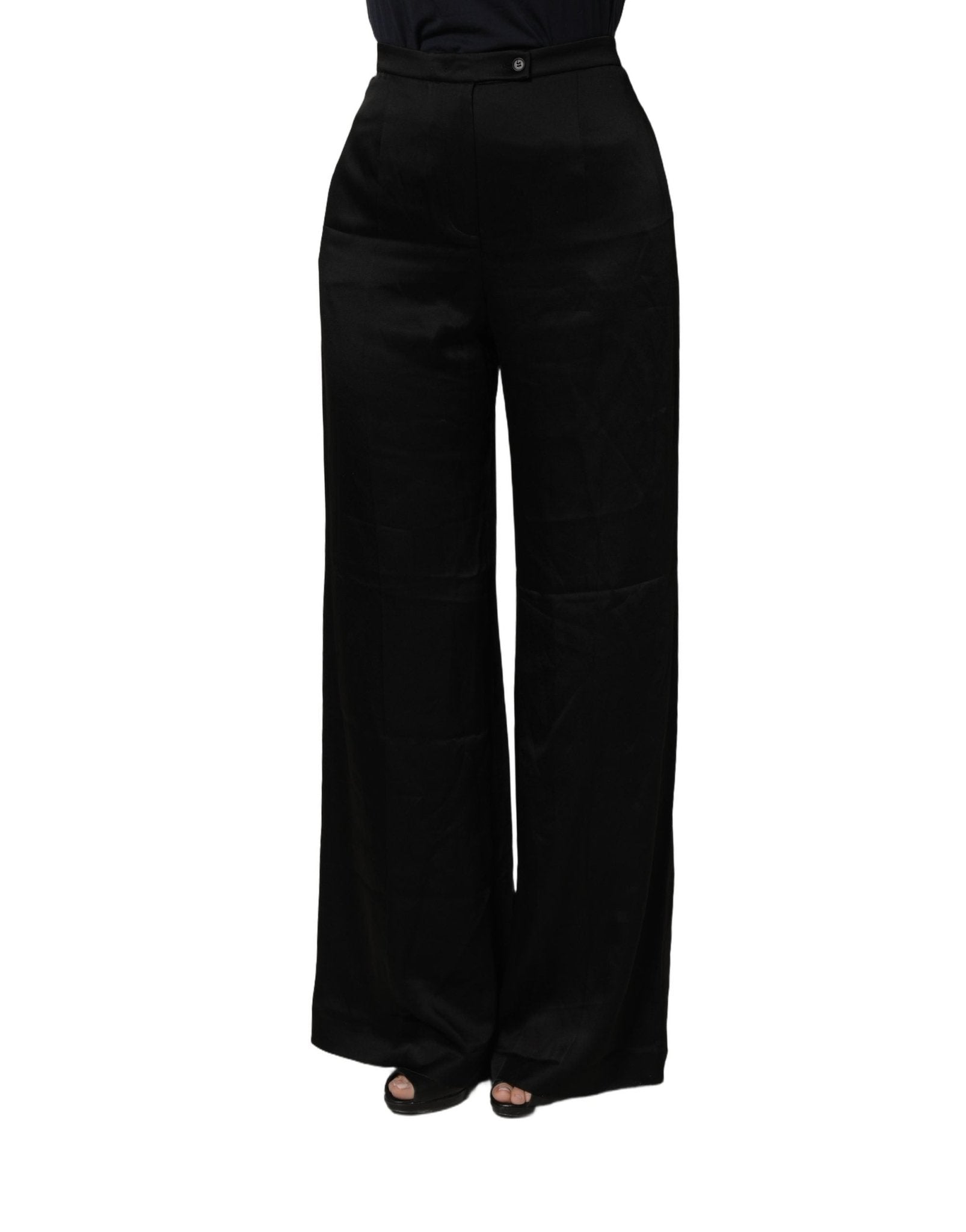 Alberta Ferretti Black HighWaist WideLeg Women Trouser Pants - RIMODA
