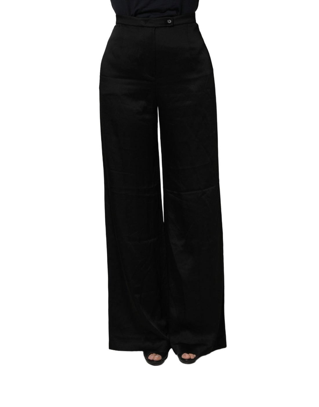 Alberta Ferretti Black HighWaist WideLeg Women Trouser Pants - RIMODA