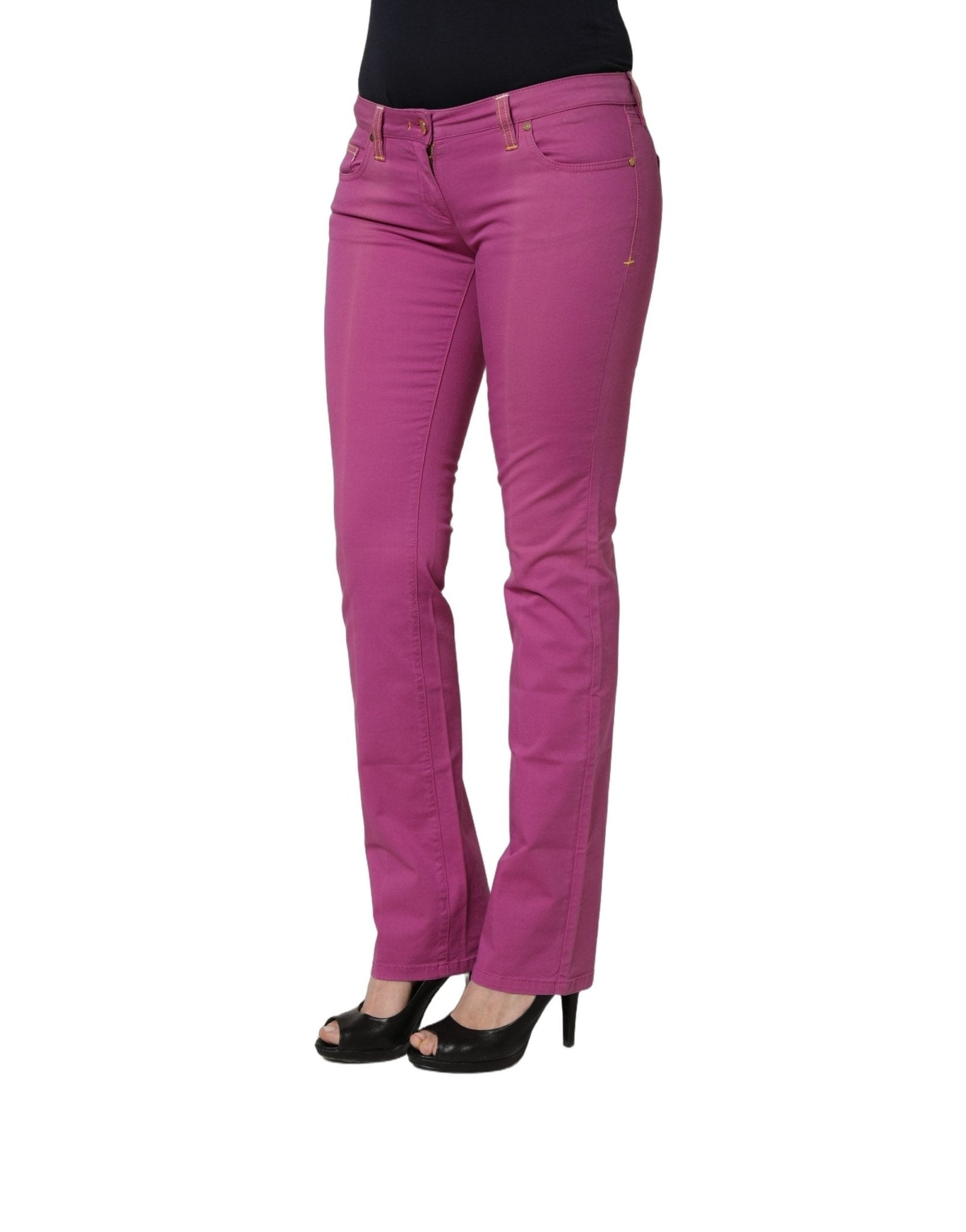Alviero Martini Prima Classe Purple Cotton Slim Fit Denim Trouser Jeans - RIMODA