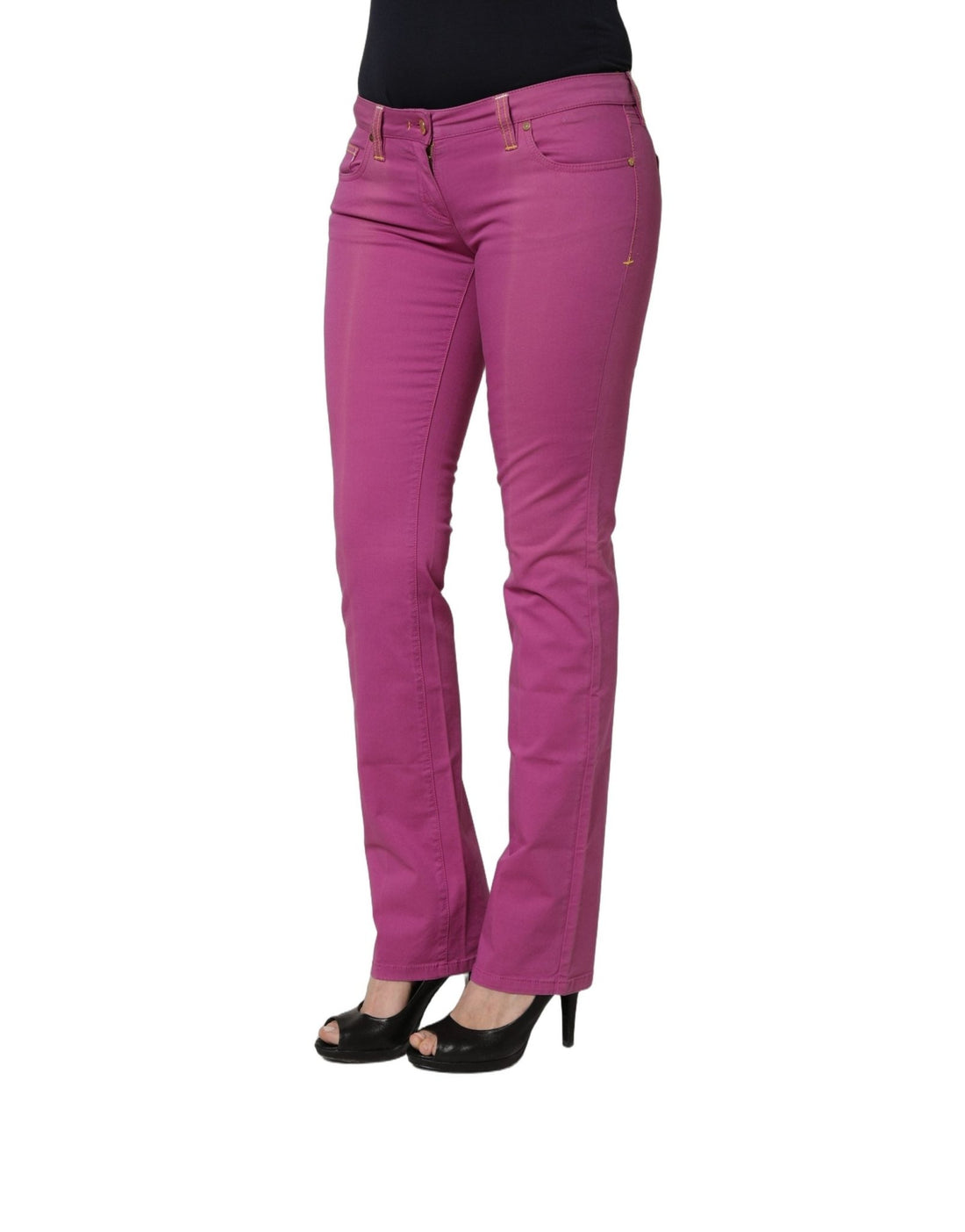 Alviero Martini Prima Classe Purple Cotton Slim Fit Denim Trouser Jeans - RIMODA