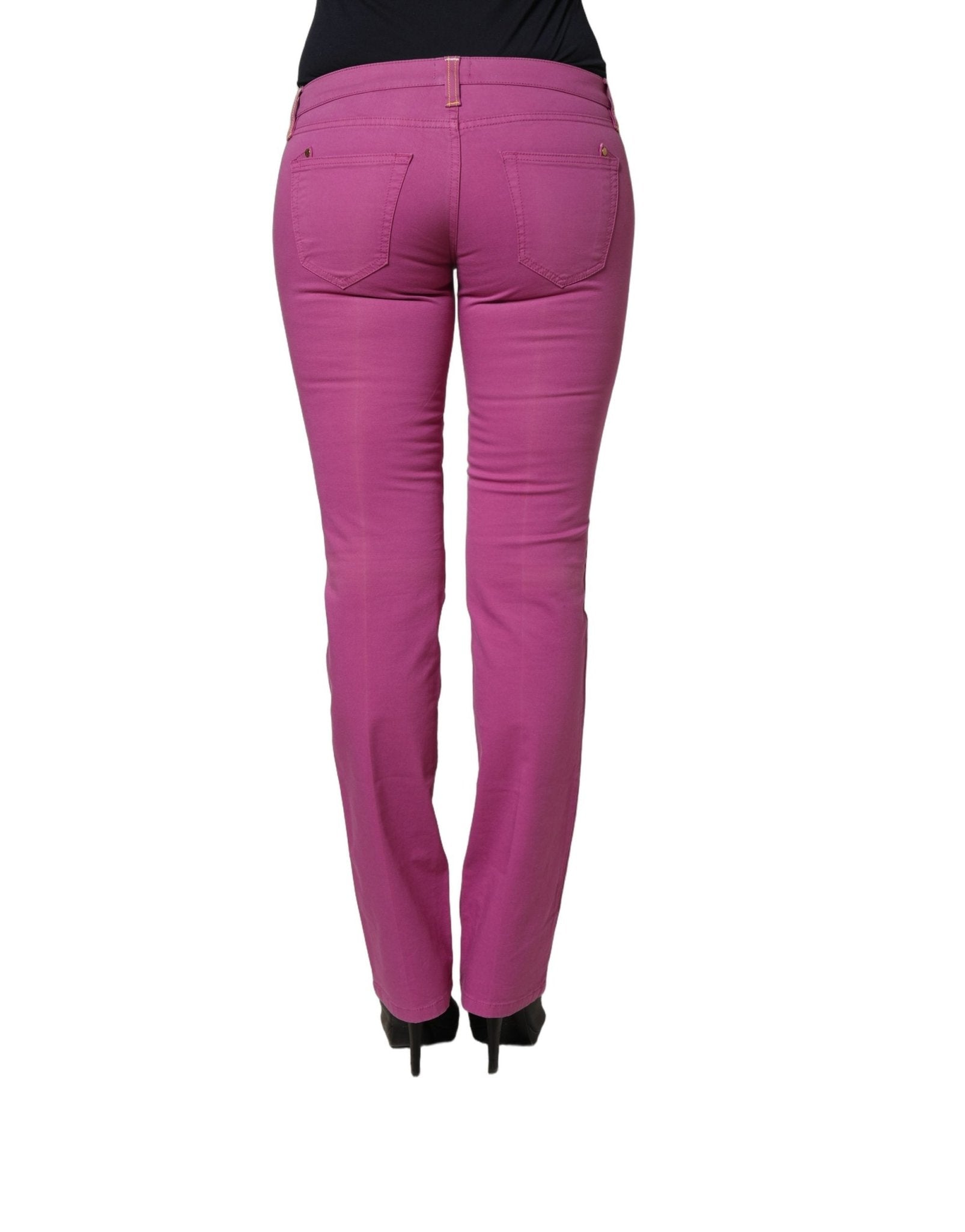 Alviero Martini Prima Classe Purple Cotton Slim Fit Denim Trouser Jeans - RIMODA
