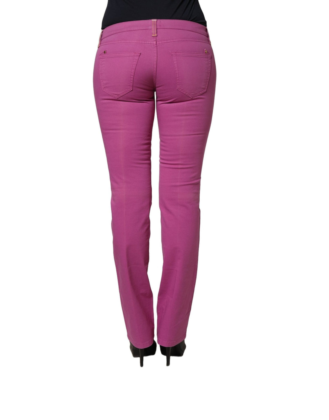 Alviero Martini Prima Classe Purple Cotton Slim Fit Denim Trouser Jeans - RIMODA