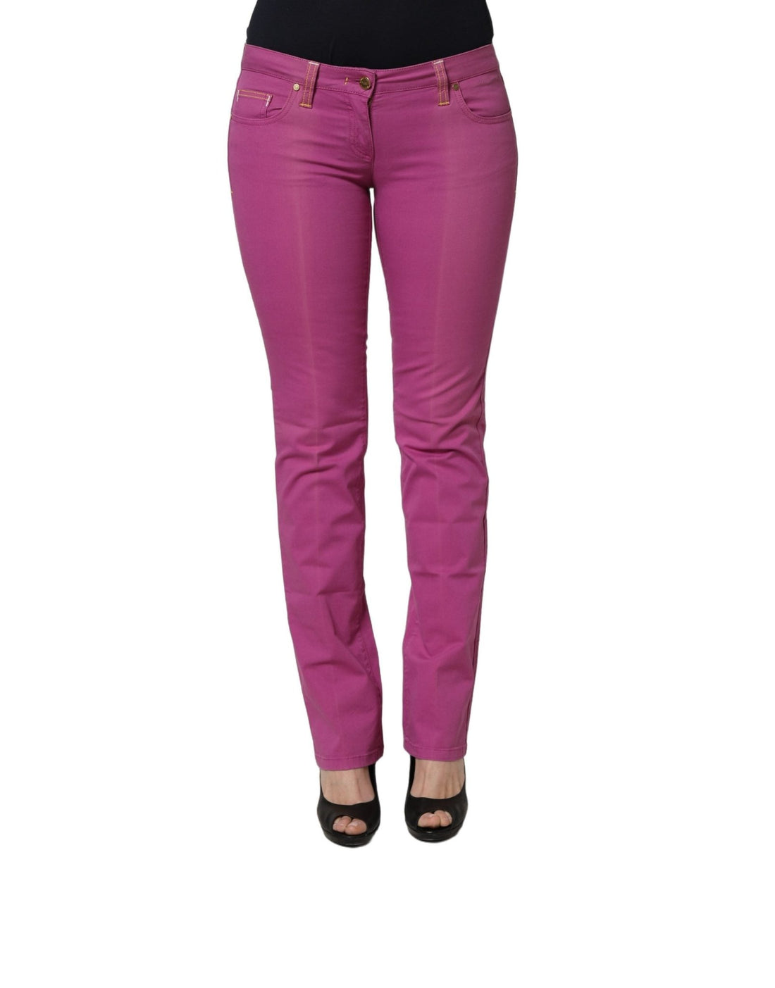 Alviero Martini Prima Classe Purple Cotton Slim Fit Denim Trouser Jeans - RIMODA