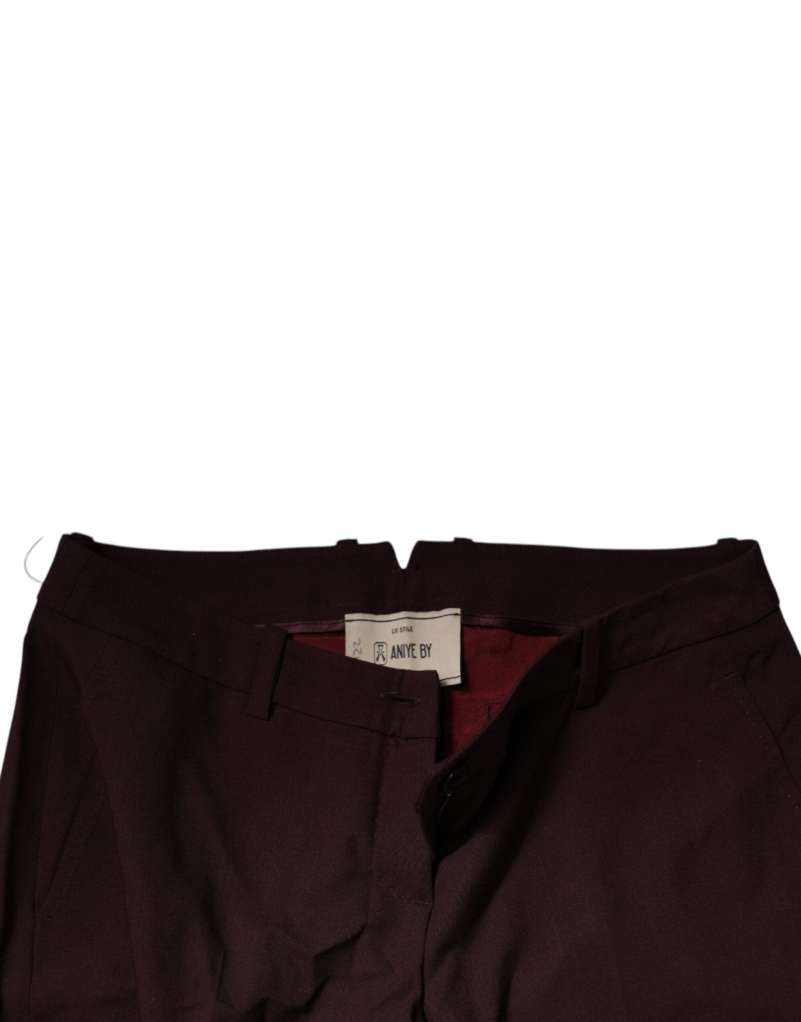 Aniye By Maroon Mid Waist Tapered Skinny Dress Pants - RIMODA