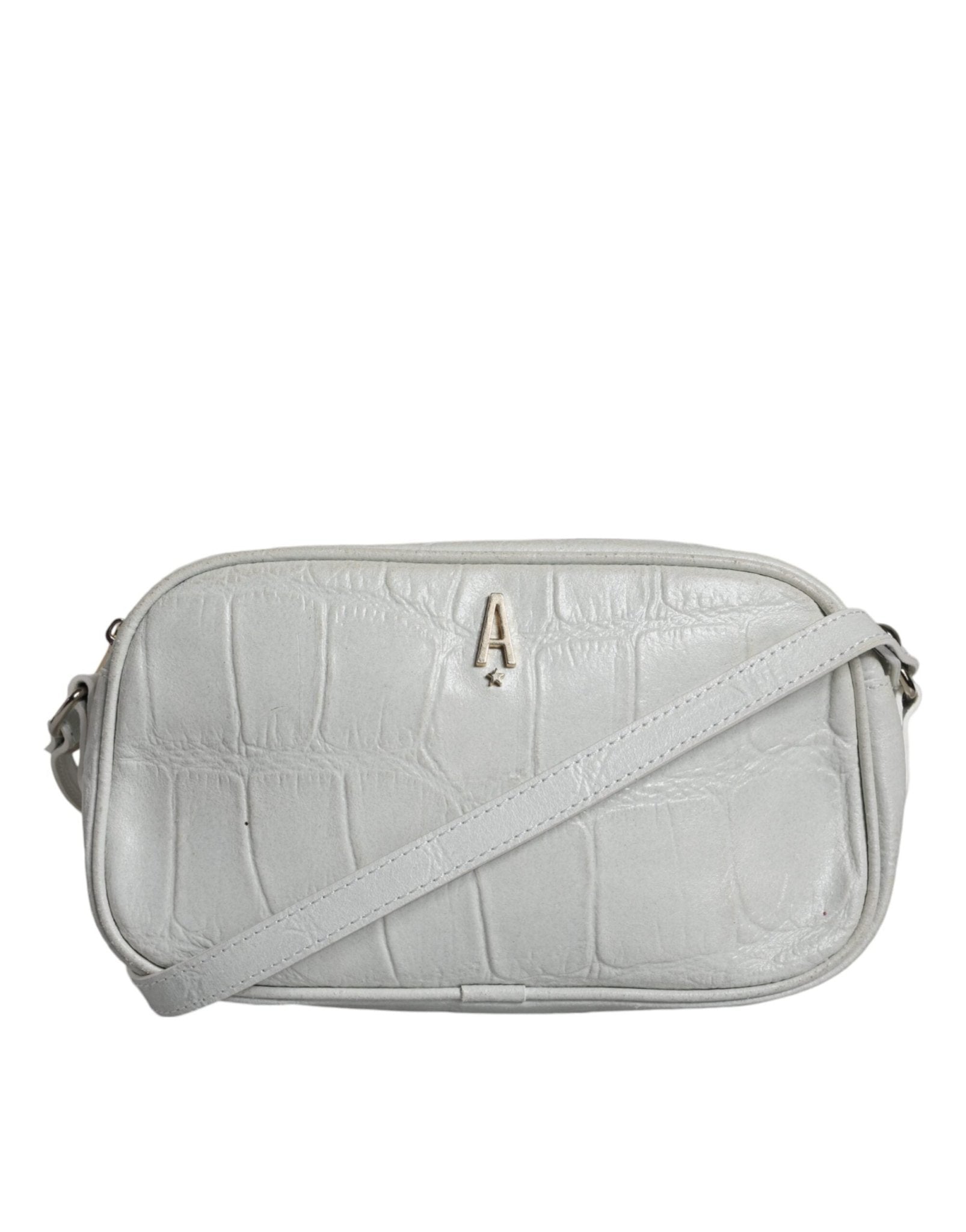 Aniye By White Croc Print Leather Crossbody Sling Bag - RIMODA