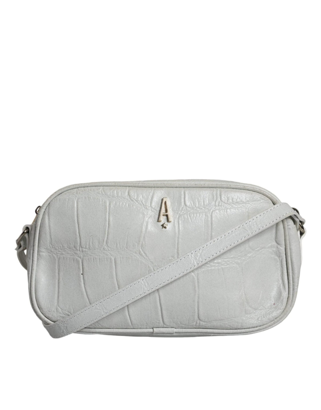 Aniye By White Croc Print Leather Crossbody Sling Bag - RIMODA
