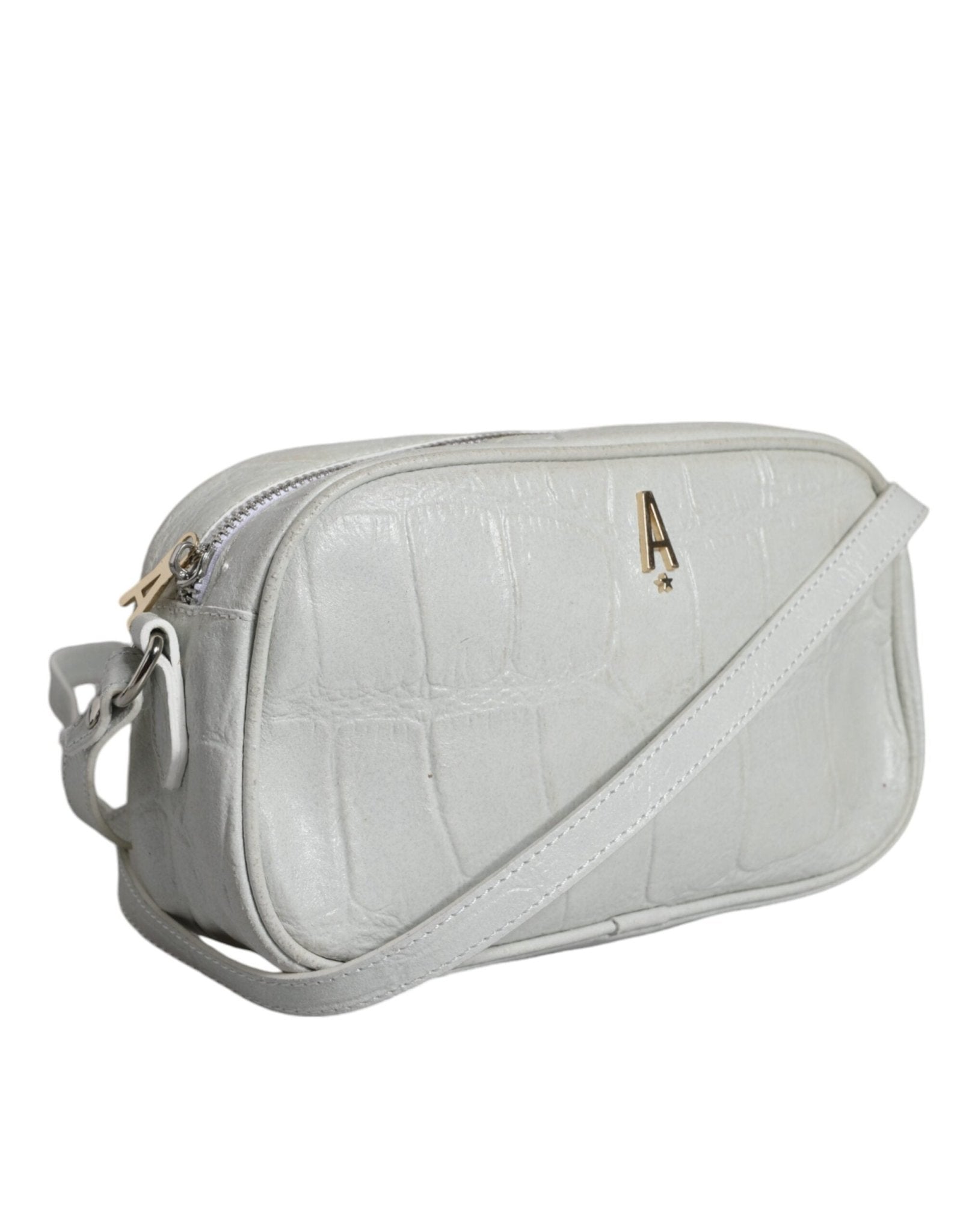 Aniye By White Croc Print Leather Crossbody Sling Bag - RIMODA
