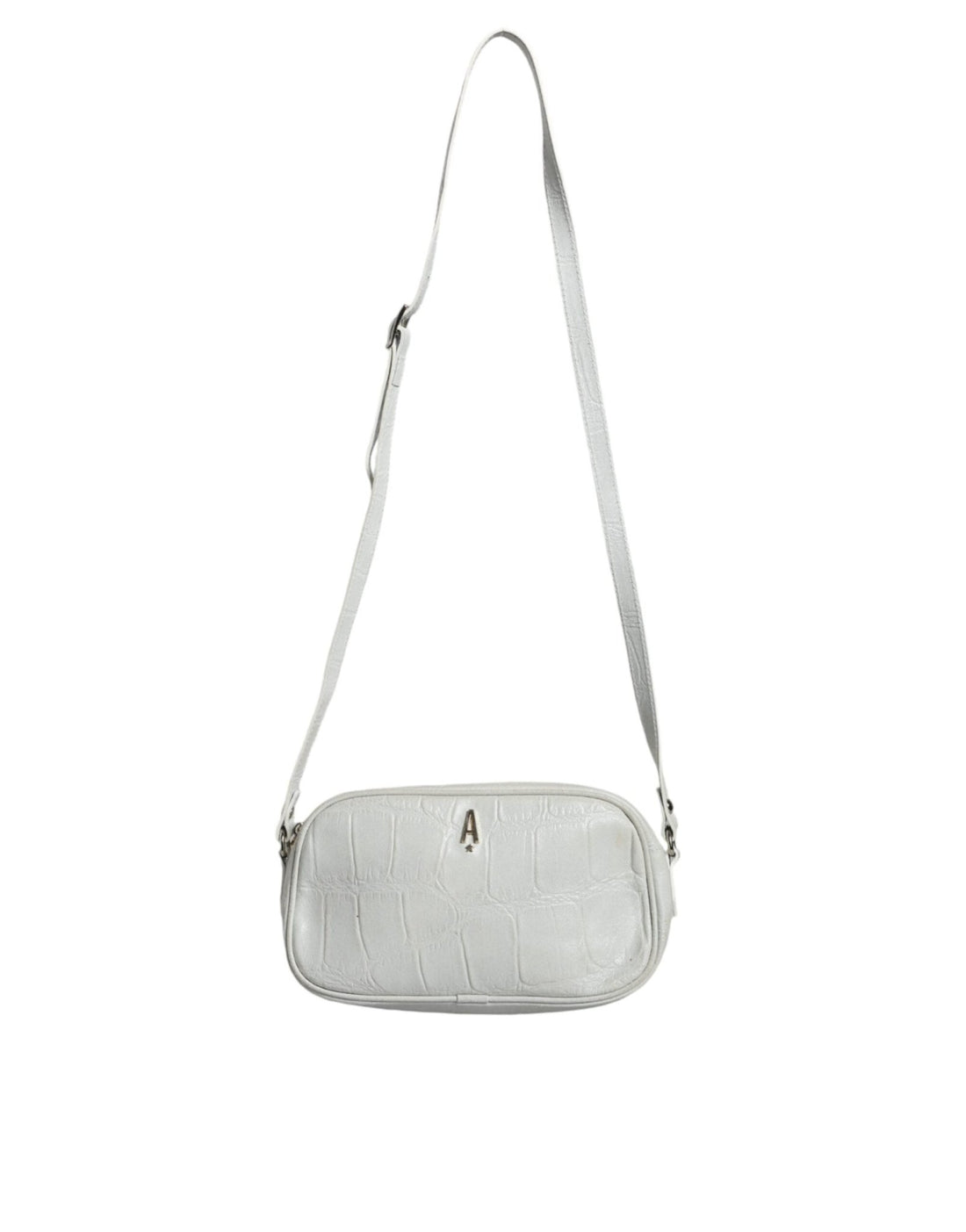 Aniye By White Croc Print Leather Crossbody Sling Bag - RIMODA