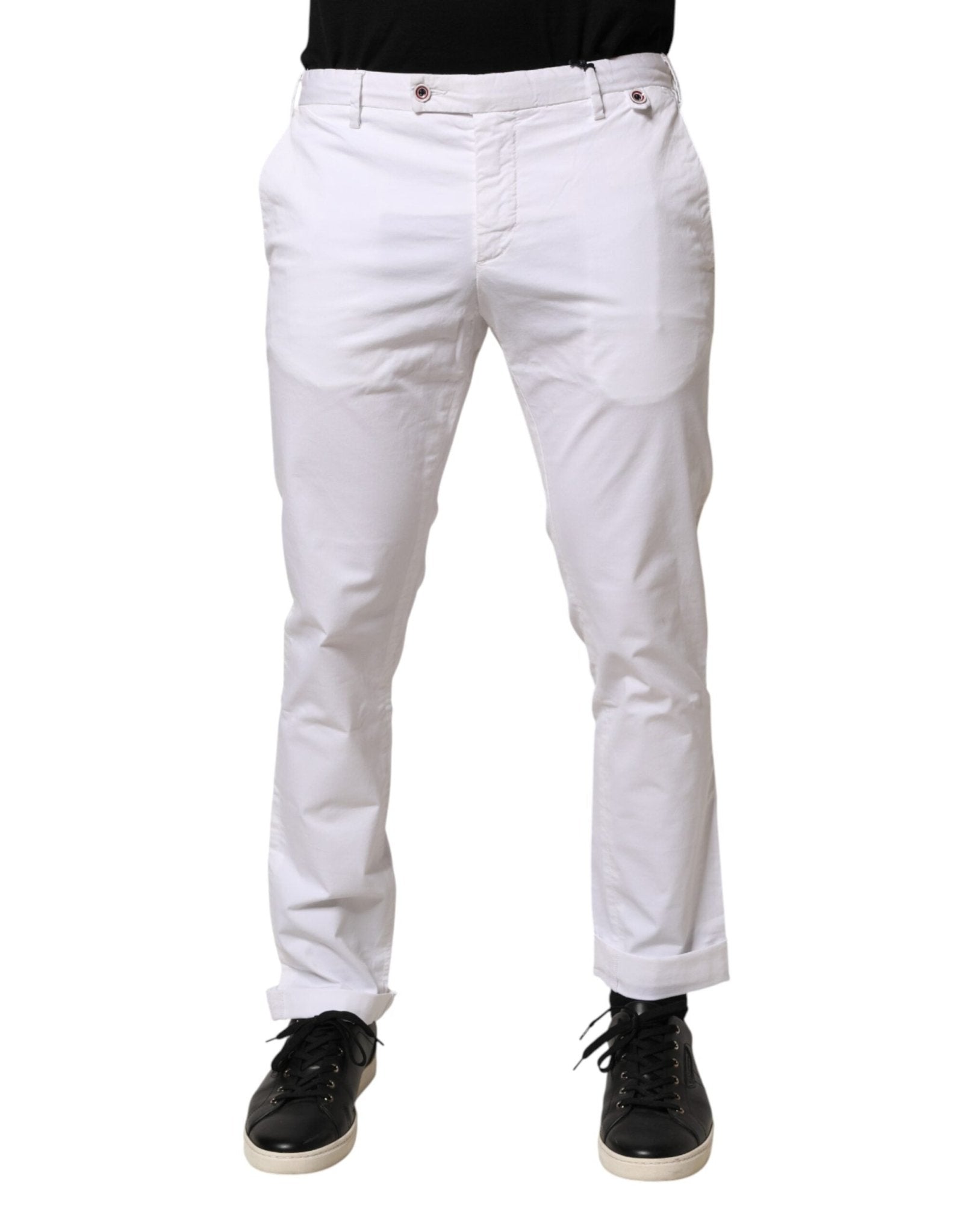 AT.P.CO White Cotton Skinny Fit Mid Waist Denim Trouser Jeans - RIMODA