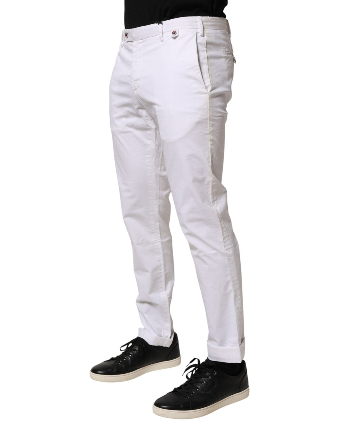 AT.P.CO White Cotton Skinny Fit Mid Waist Denim Trouser Jeans - RIMODA