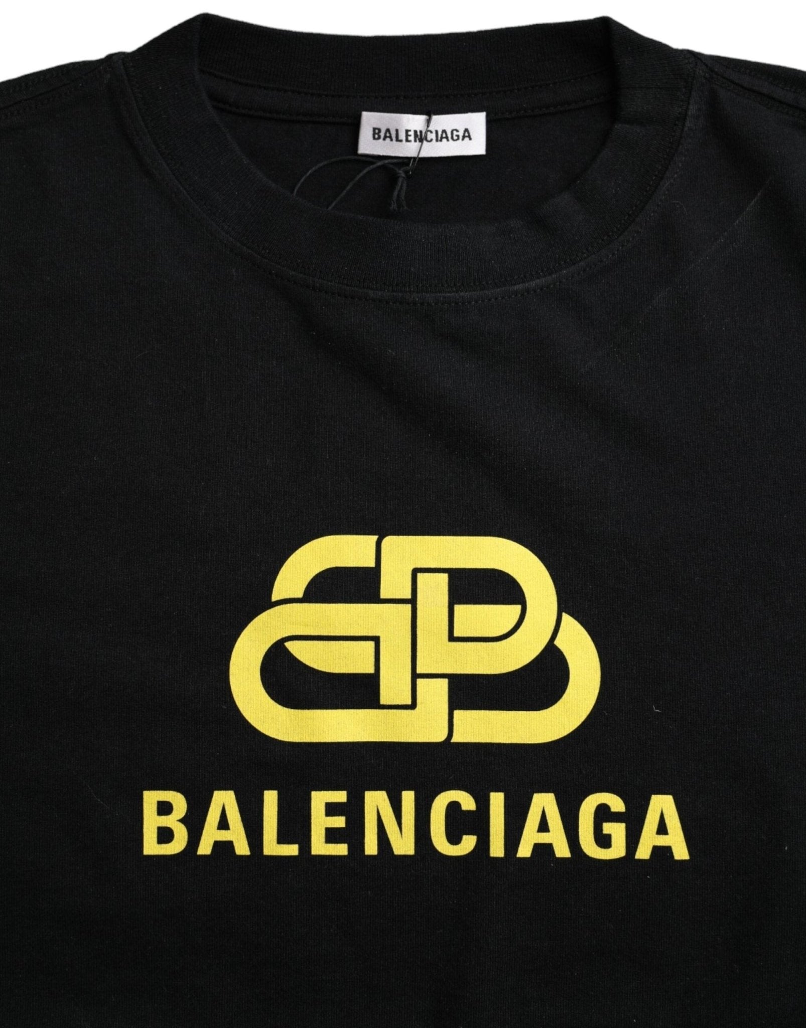 Balenciaga Black Cotton Logo Crew Neck Short Sleeves T-shirt - RIMODA