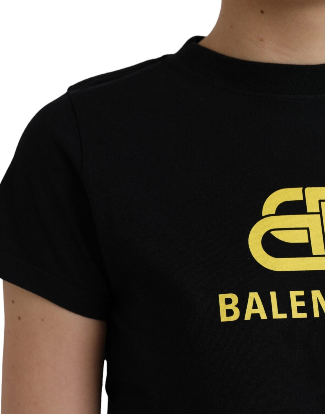 Balenciaga Black Cotton Logo Crew Neck Short Sleeves T-shirt - RIMODA