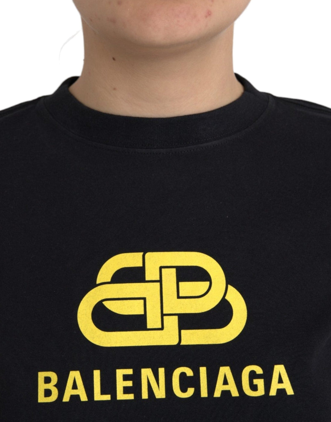 Balenciaga Black Cotton Logo Crew Neck Short Sleeves T-shirt - RIMODA