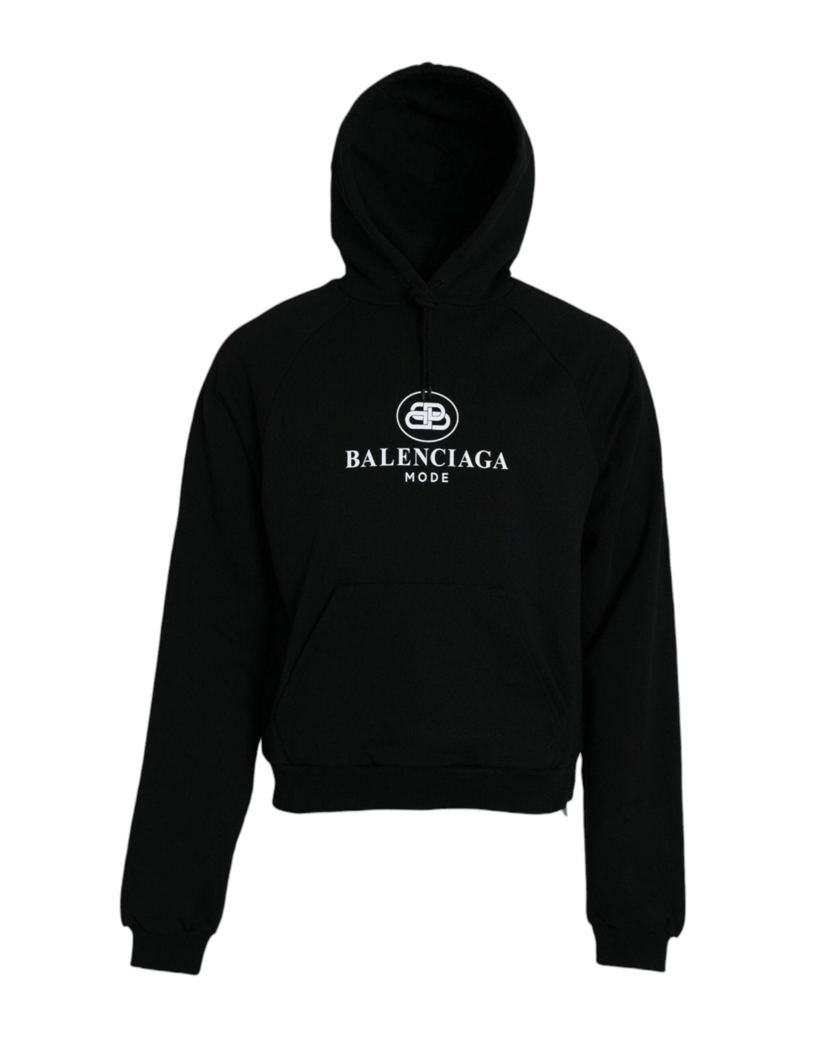Balenciaga Black Cotton Logo Hooded Pullover Sweatshirt Sweater - RIMODA