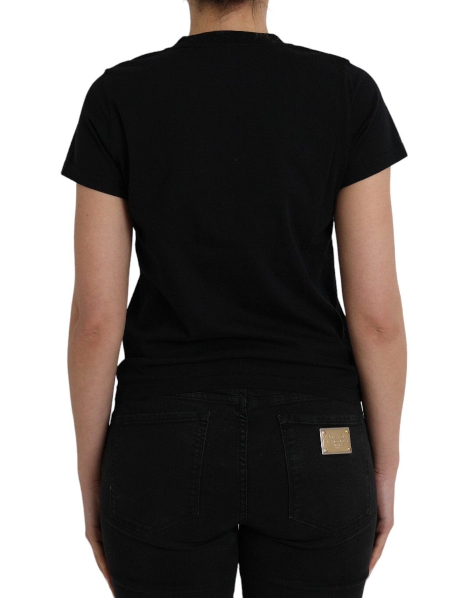 Balenciaga Black Cotton Logo Print Crew Neck Short Sleeves T-shirt - RIMODA