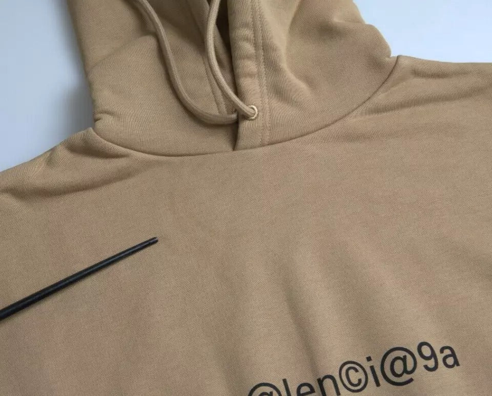 Balenciaga Brown Cotton Symbolic Molleton Bouclette Hooded Sweater - RIMODA