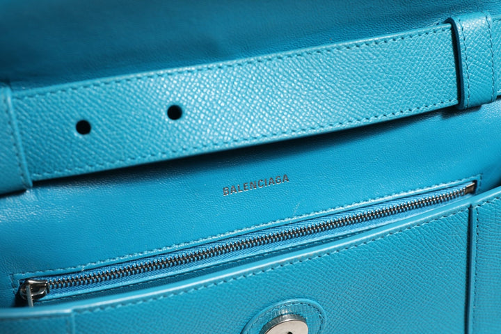 Balenciaga Calfskin S Downtown Blue Shoulder Bag - RIMODA