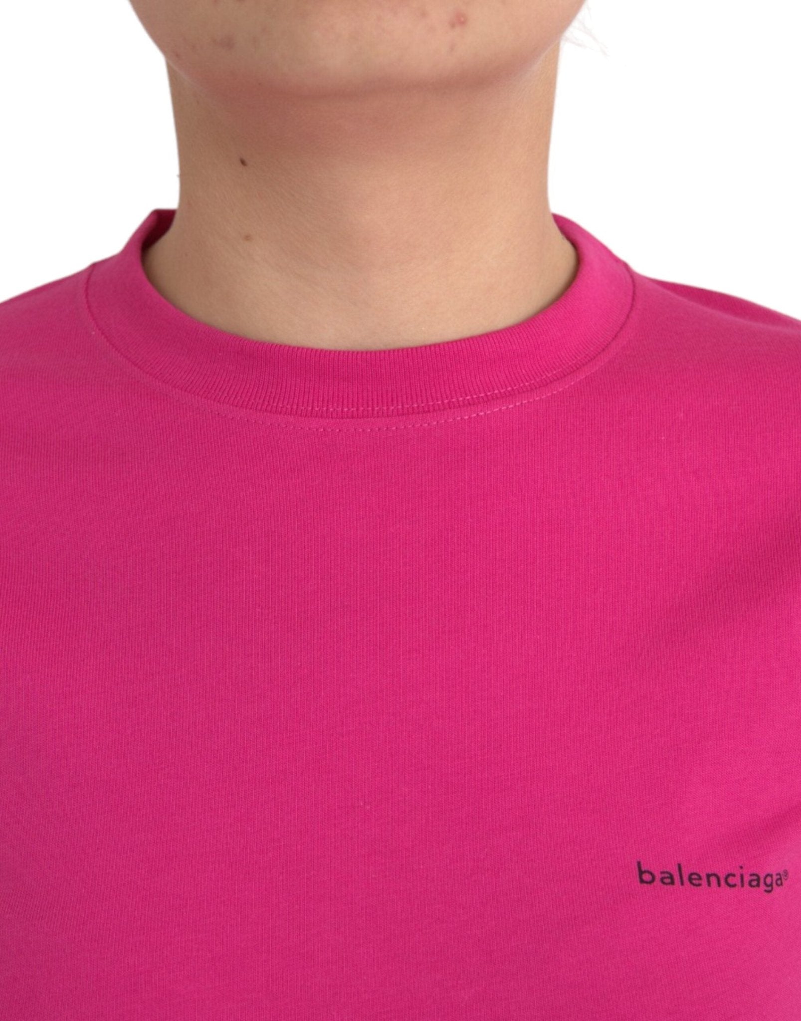 Balenciaga Pink Cotton Crew Neck Short Sleeves Tee Top T-shirt - RIMODA