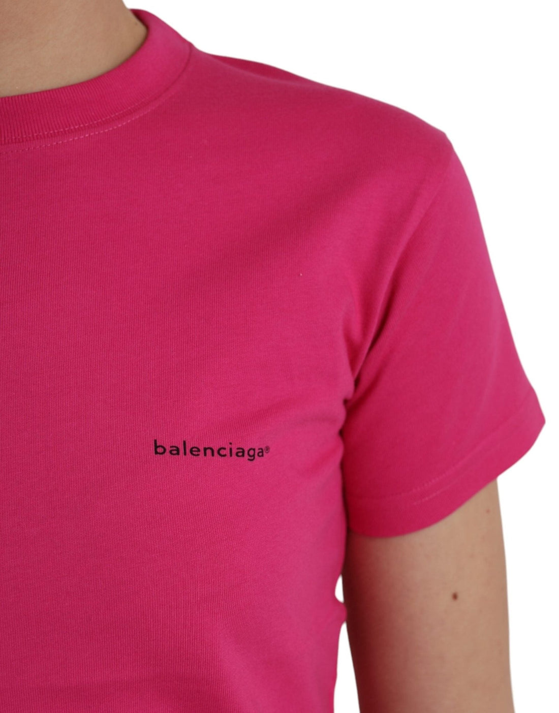 Balenciaga Pink Cotton Crew Neck Short Sleeves Tee Top T-shirt - RIMODA