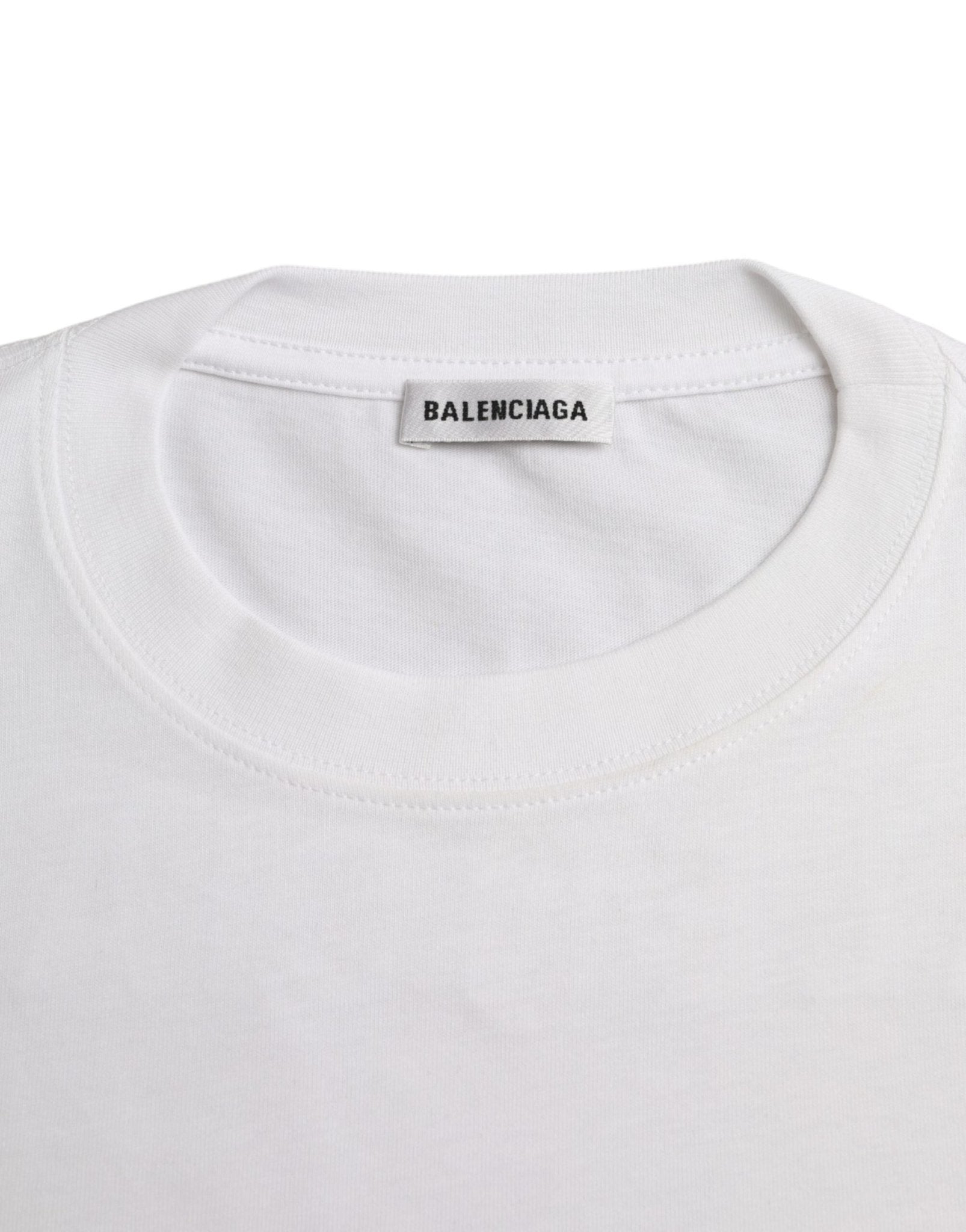 Balenciaga White Cotton Crew Neck Short Sleeves T-shirt - RIMODA