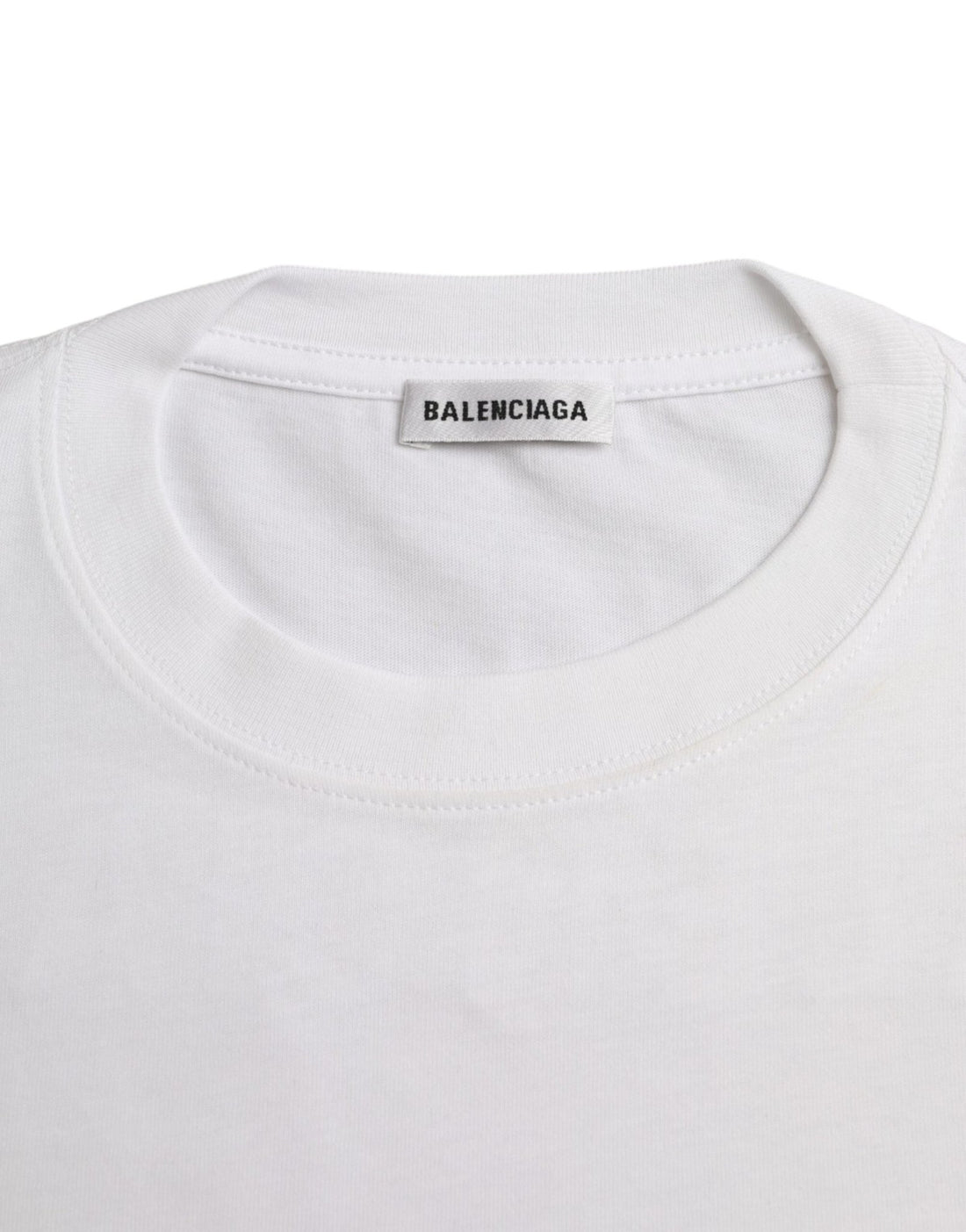 Balenciaga White Cotton Crew Neck Short Sleeves T-shirt - RIMODA