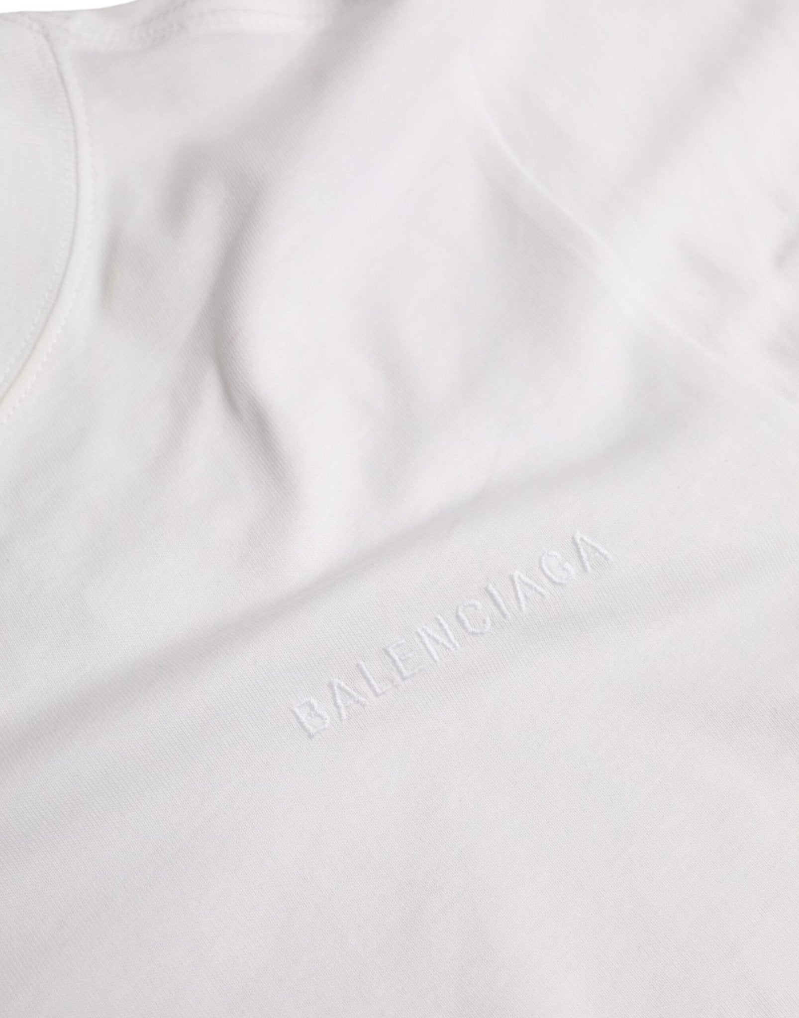Balenciaga White Cotton Crew Neck Short Sleeves Tee T-shirt - RIMODA