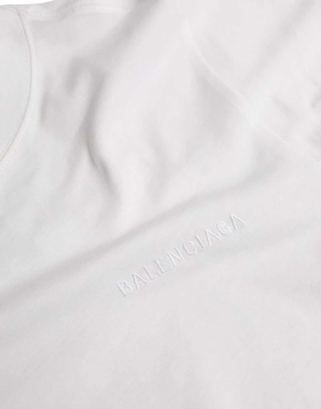 Balenciaga White Cotton Crew Neck Short Sleeves Tee T-shirt - RIMODA