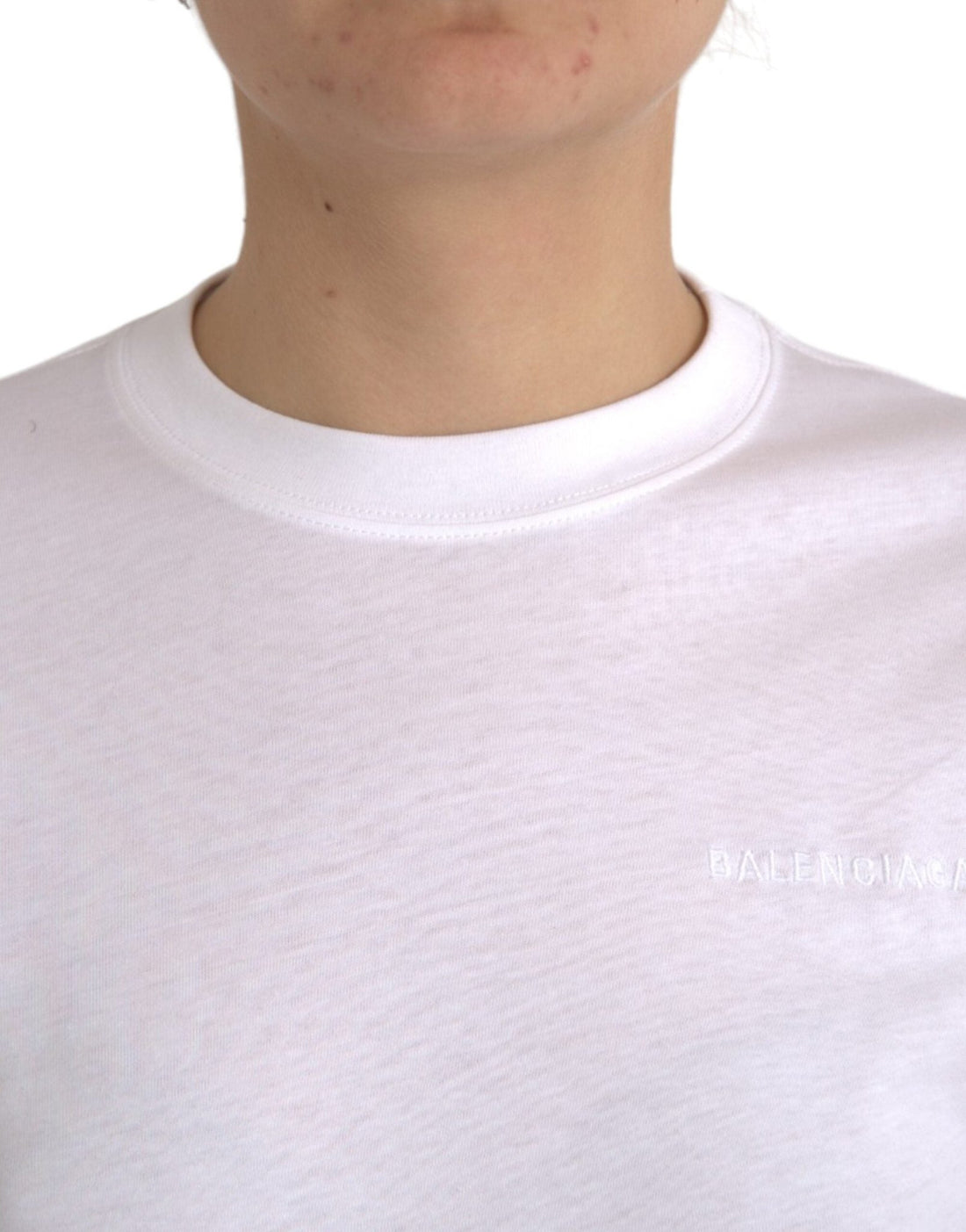 Balenciaga White Cotton Crew Neck Short Sleeves Tee T-shirt - RIMODA