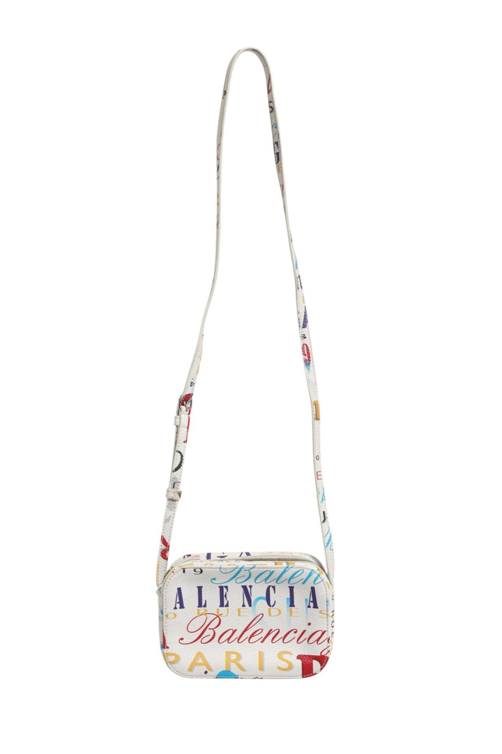 Balenciaga White Graffiti Print Leather Mini City Handbag - RIMODA