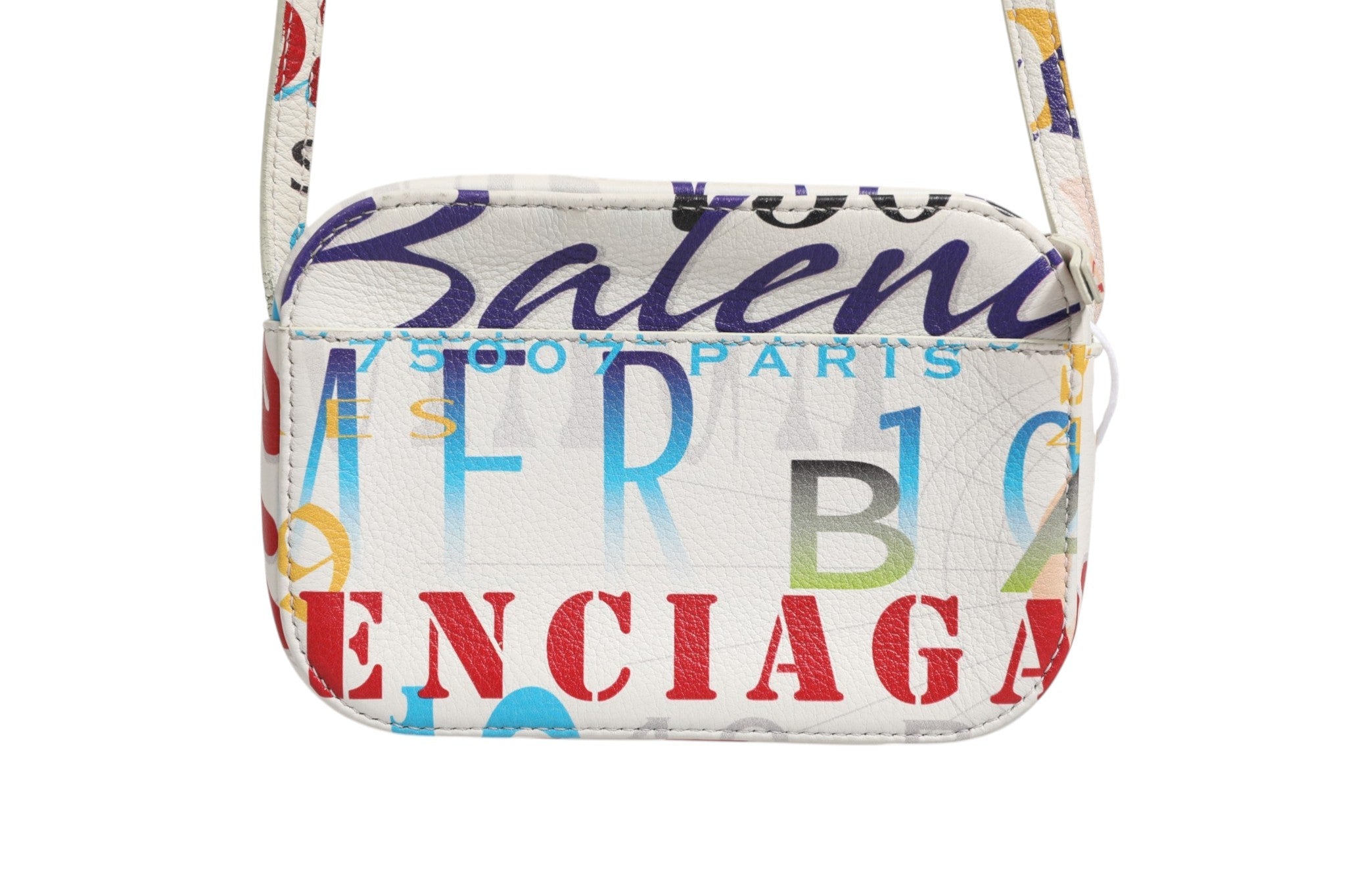 Balenciaga White Graffiti Print Leather Mini City Handbag - RIMODA
