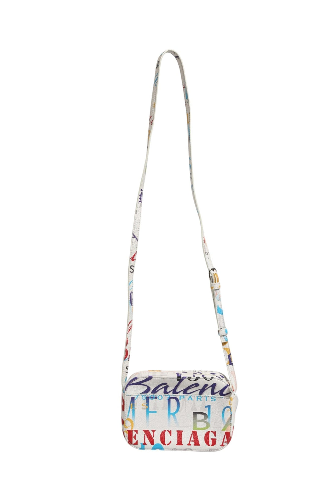 Balenciaga White Graffiti Print Leather Mini City Handbag - RIMODA