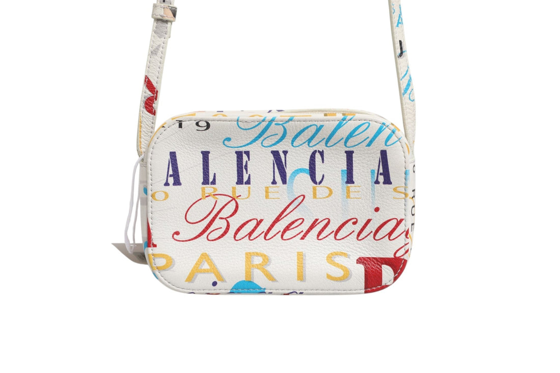 Balenciaga White Graffiti Print Leather Mini City Handbag - RIMODA