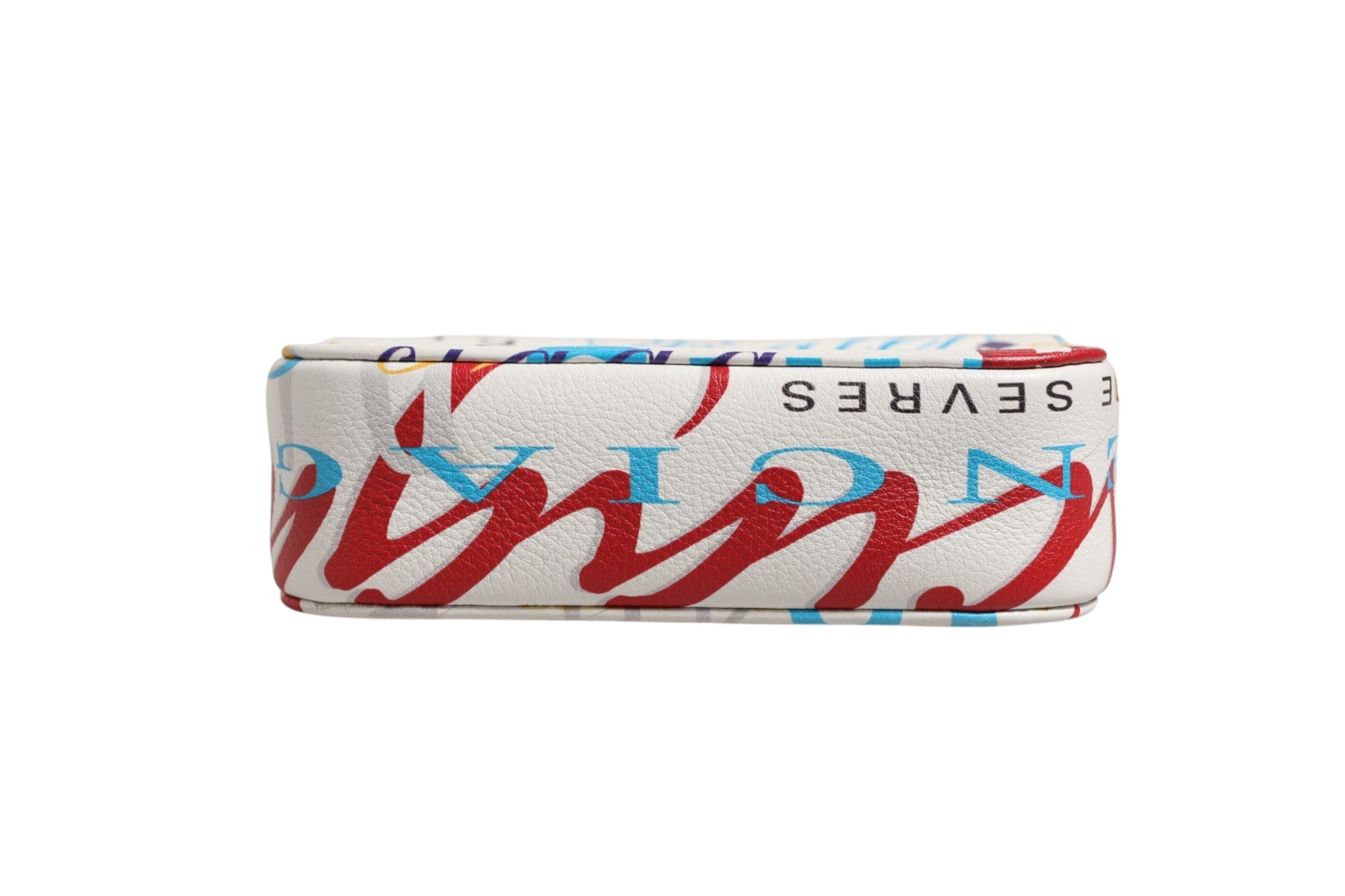 Balenciaga White Graffiti Print Leather Mini City Handbag - RIMODA