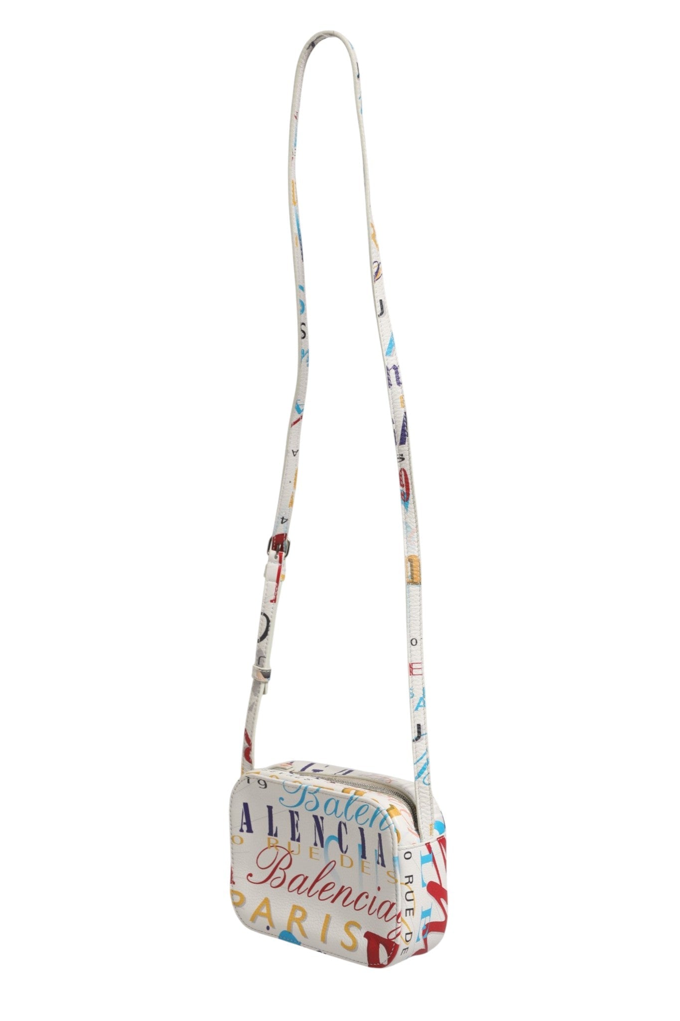 Balenciaga White Graffiti Print Leather Mini City Handbag - RIMODA
