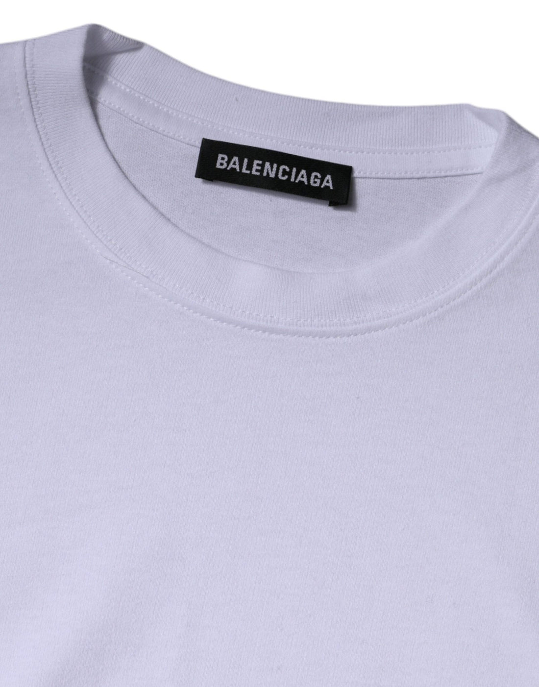 Balenciaga White Logo Cotton Jersey Crew Neck Short Sleeves T-shirt - RIMODA