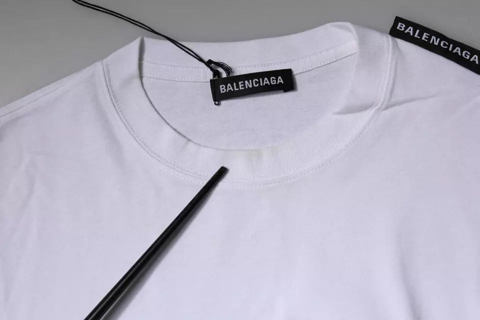 Balenciaga White Logo Cotton Jersey Crew Neck Short Sleeves T-shirt - RIMODA