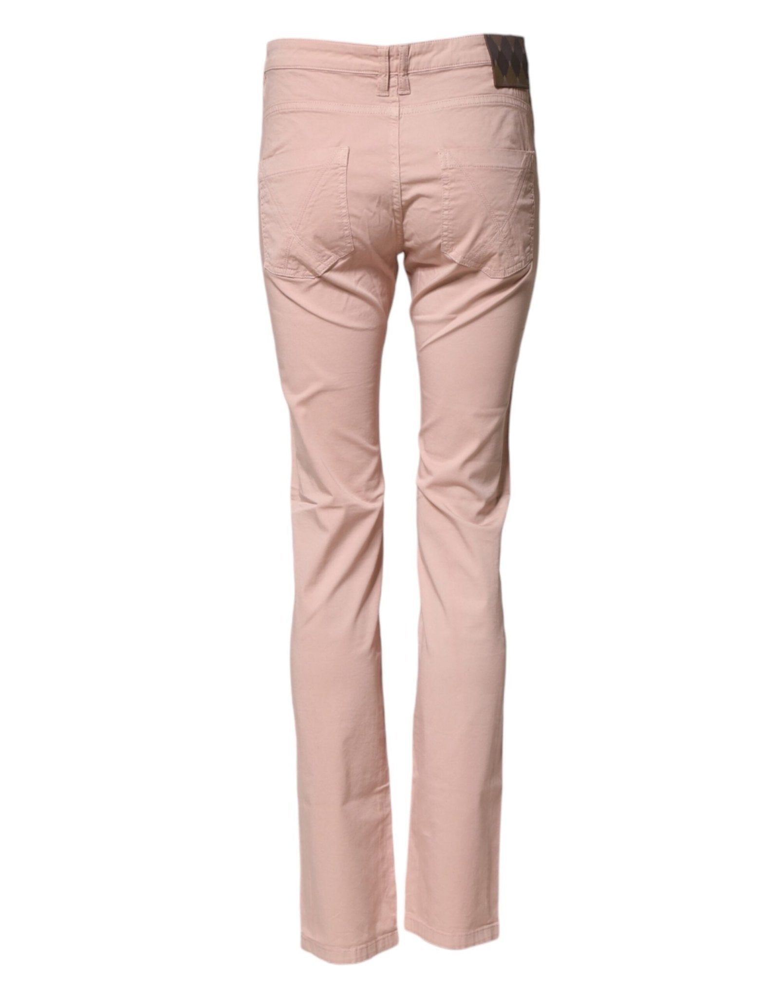 Ballantyne Light Pink Cotton Mid Waist Skinny Fit Denim Jeans - RIMODA
