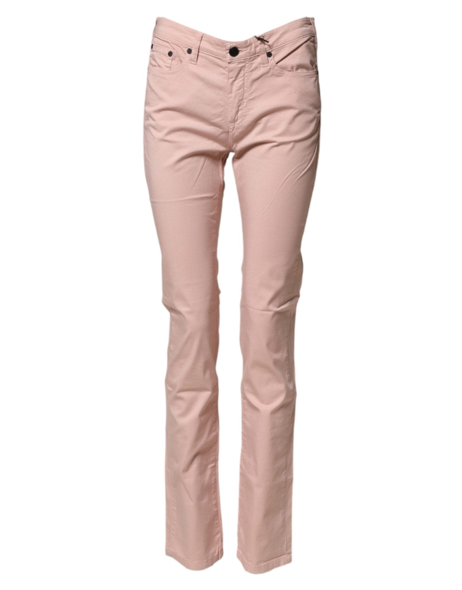 Ballantyne Light Pink Cotton Mid Waist Skinny Fit Denim Jeans - RIMODA