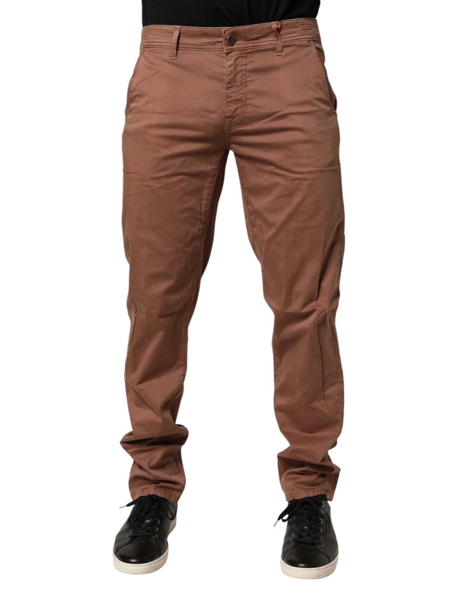 Barba Napoli Brown Mid Waist Skinny Fit Denim Men Trouser Jeans - RIMODA
