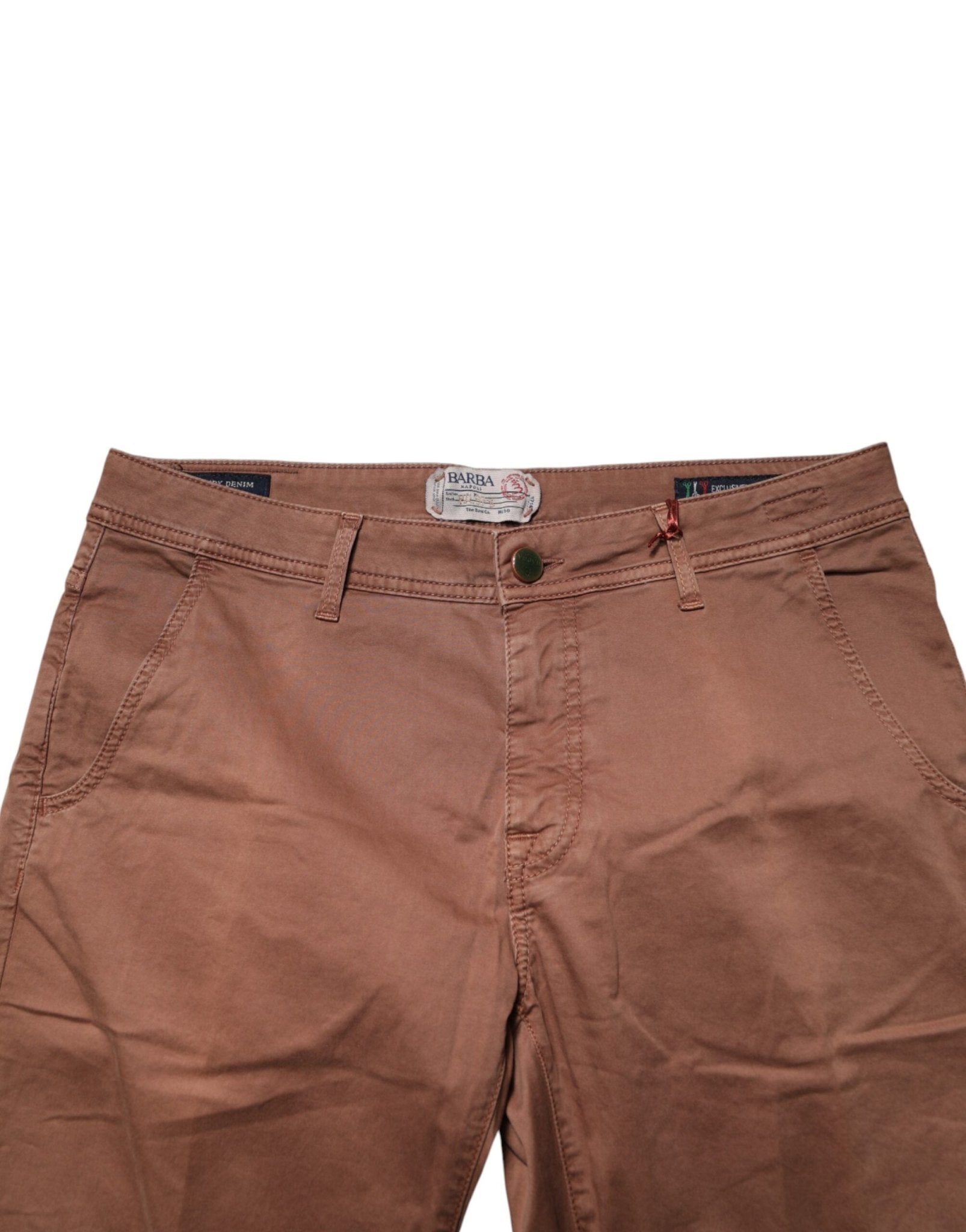 Barba Napoli Brown Mid Waist Skinny Fit Denim Men Trouser Jeans - RIMODA