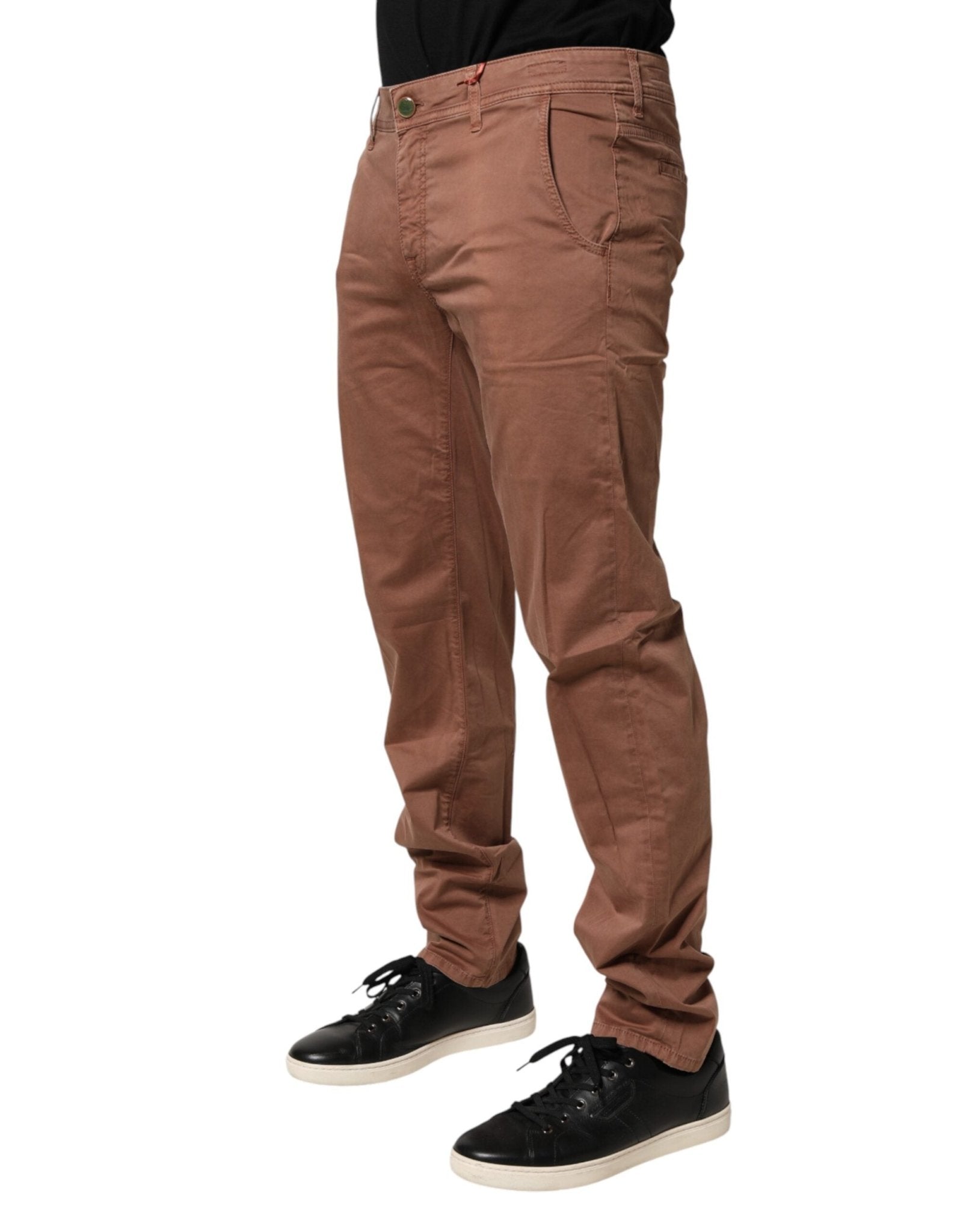 Barba Napoli Brown Mid Waist Skinny Fit Denim Men Trouser Jeans - RIMODA