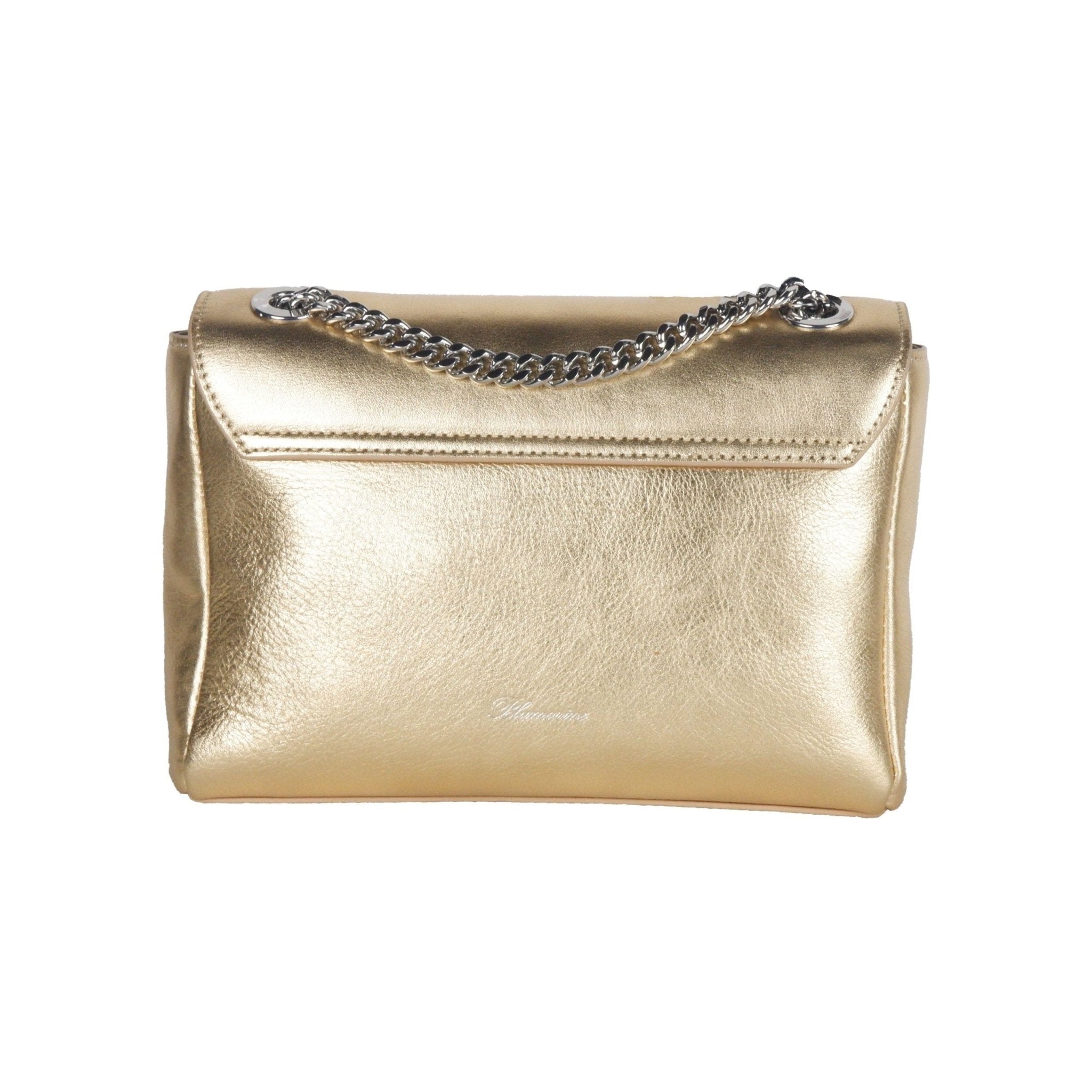 Blumarine Gold Leather Shoulder Women Bag - RIMODA