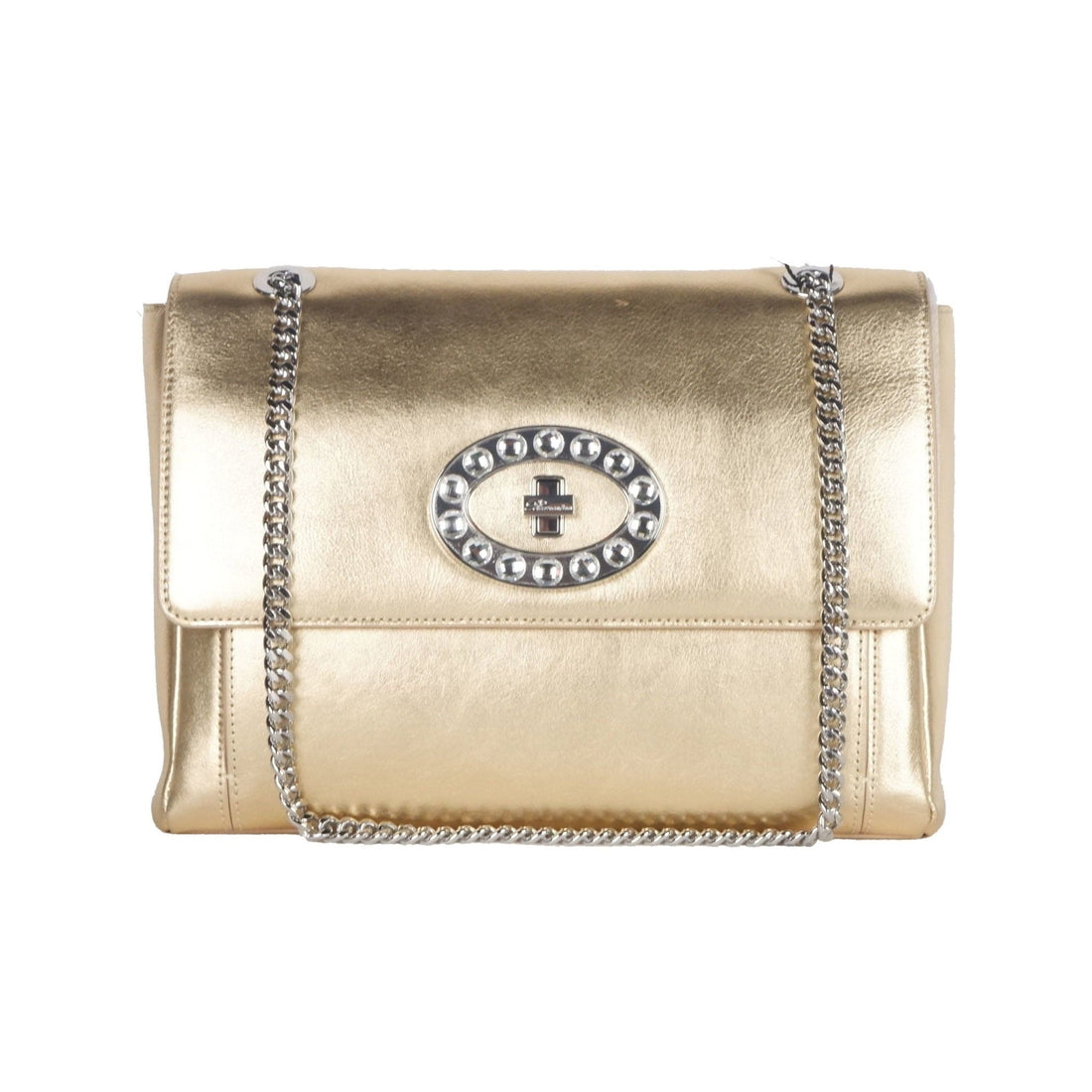 Blumarine Gold Leather Shoulder Women Bag - RIMODA