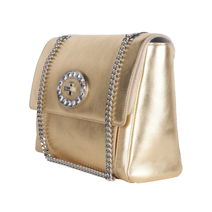 Blumarine Gold Leather Shoulder Women Bag - RIMODA