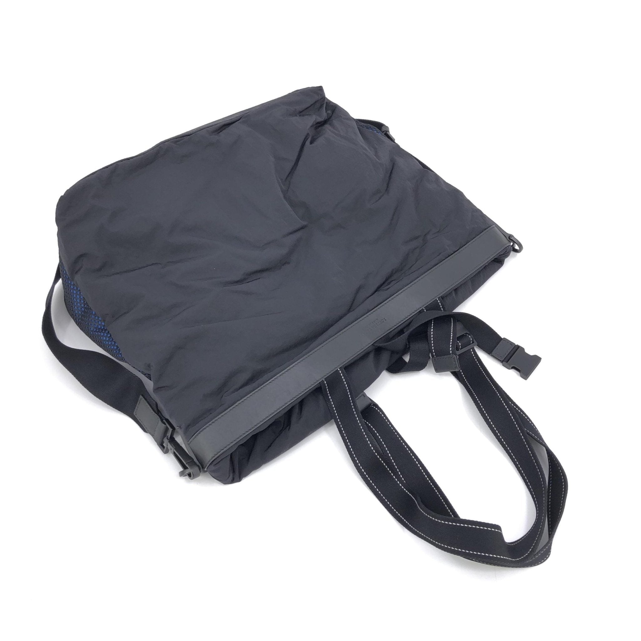 Bottega Veneta Black And Blue Nylon Convertible Tote - RIMODA