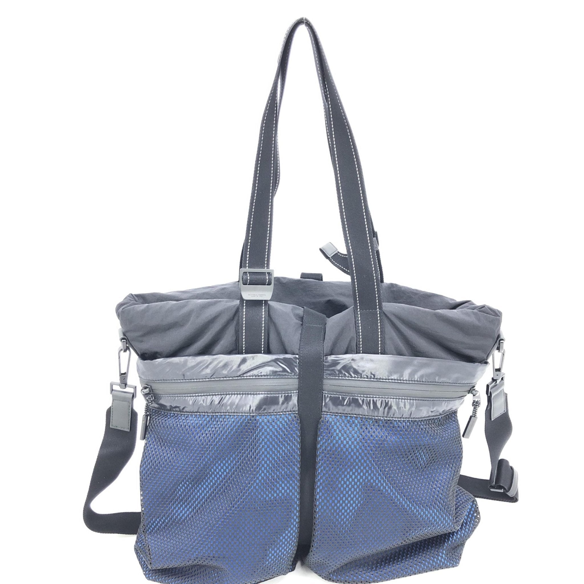 Bottega Veneta Black And Blue Nylon Convertible Tote - RIMODA