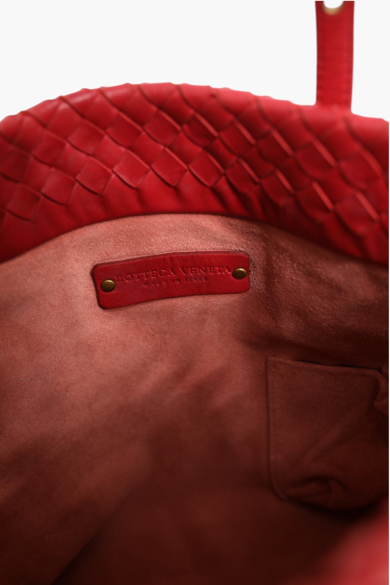 Bottega Veneta Red Intrecciato Leather Tote Bag - RIMODA