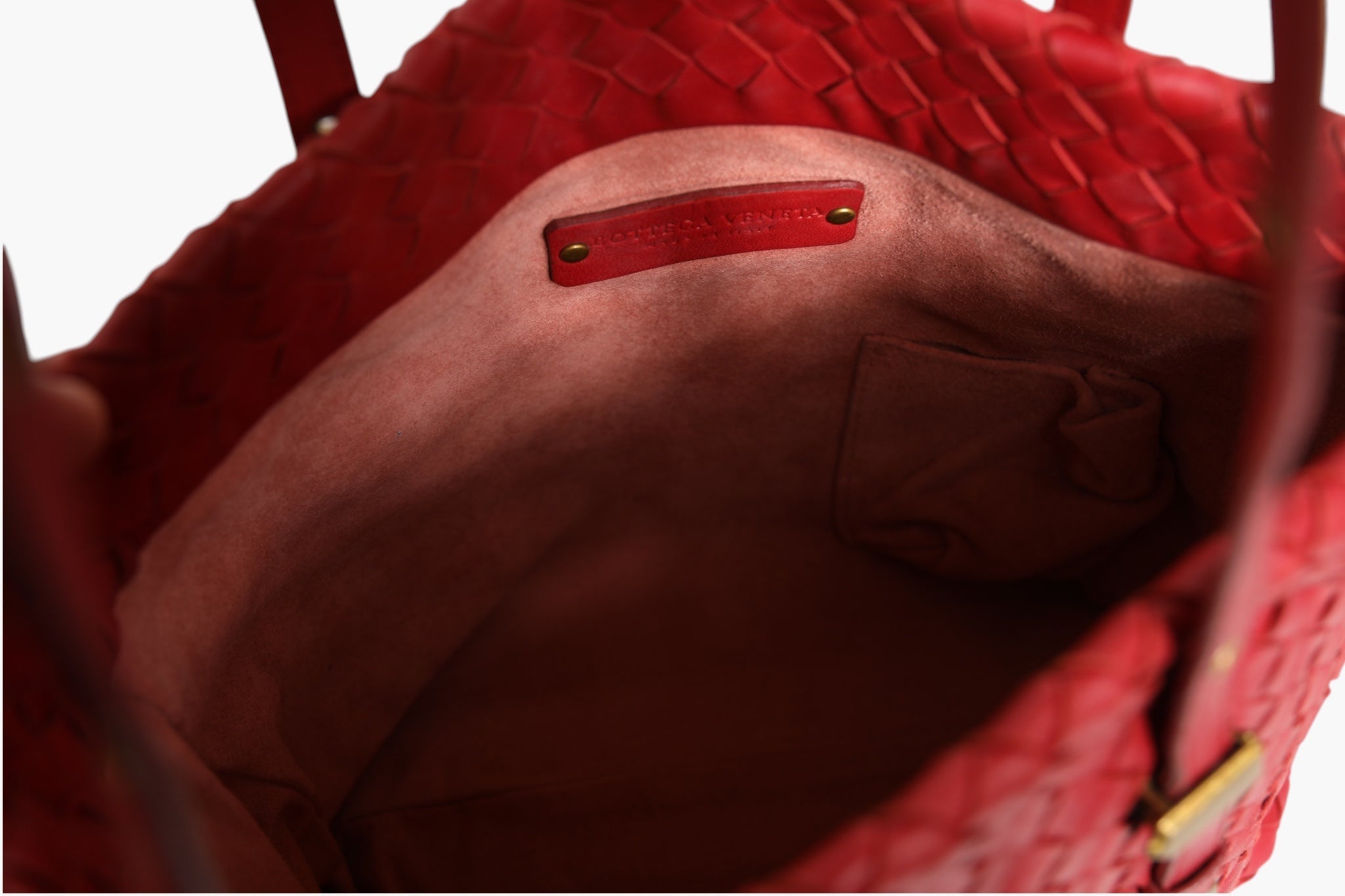 Bottega Veneta Red Intrecciato Leather Tote Bag - RIMODA